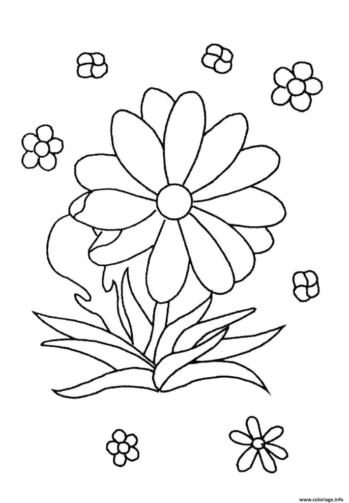 Coloriage noir et blanc fleur à imprimer